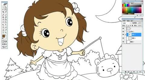 插畫人CG插畫視頻—可愛的小女孩（PS上色）